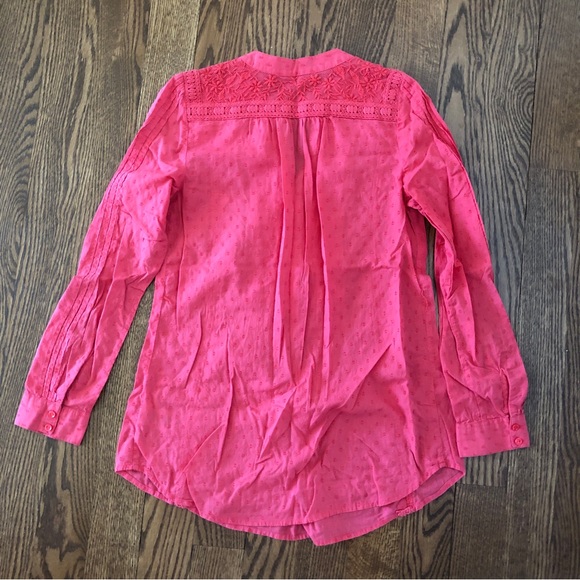 Embroidered Pink Maternity Blouse - Picture 2 of 4